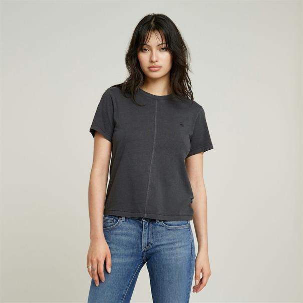Overdyed front seam r t wmn dk black gd