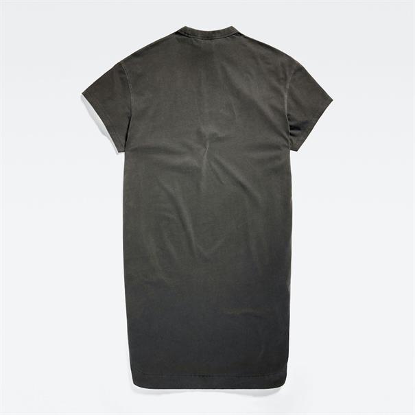 Overdyed loose t-shirt dress wmn dk black gd