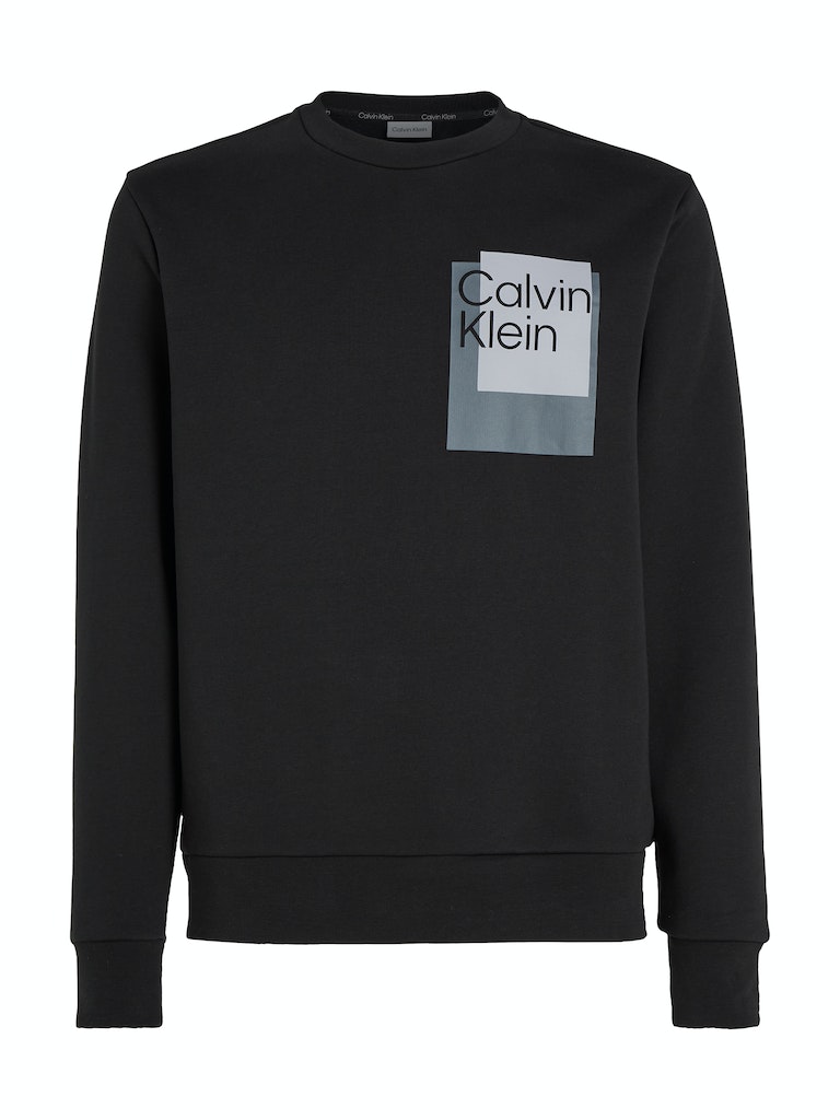 Calvin Klein Herren Sweatshirt OVERLAY BOX LOGO SWEATSHIRT ck black bequem  online kaufen bei
