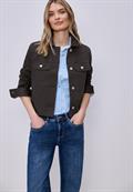 Overshirt im Slik-Look mit Knopfleiste espresso brown