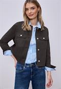Overshirt im Slik-Look mit Knopfleiste espresso brown