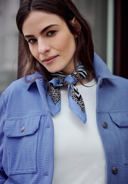 Overshirt in Unifarbe blue echo