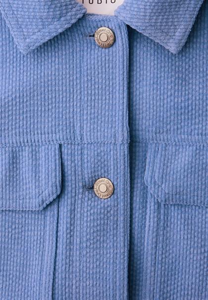 Overshirt in Unifarbe blue echo