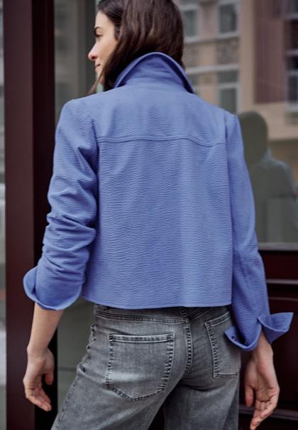 Overshirt in Unifarbe blue echo