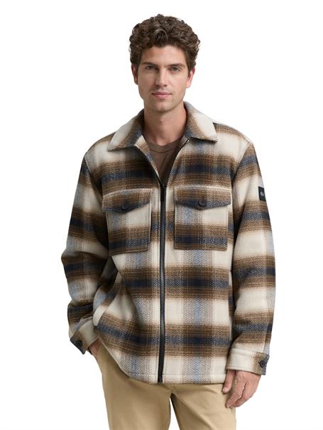 Overshirt mit Karomuster brown blue check