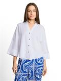 Oversize Bluse mit Leinenanteil white