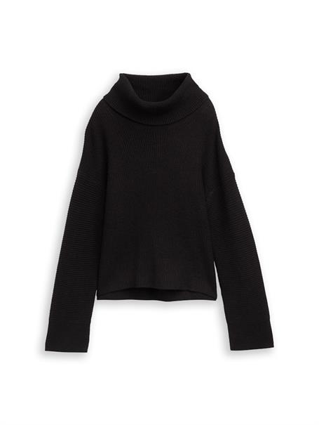 Oversize Rollkragenpullover deep black