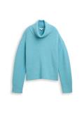 Oversize Rollkragenpullover tropical teal melange
