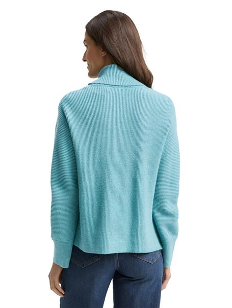 Oversize Rollkragenpullover tropical teal melange