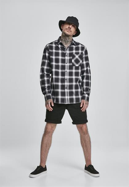 Oversized Checked Shirt blk, wht