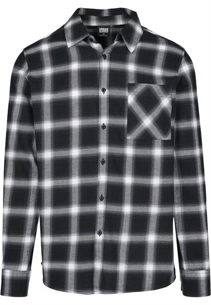 Oversized Checked Shirt blk, wht