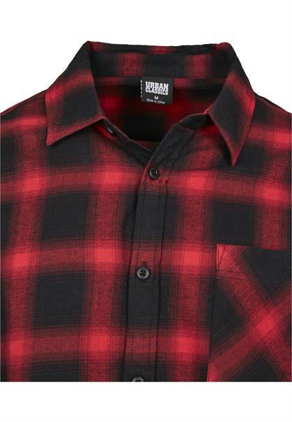 Oversized Checked Shirt schwarz-rot