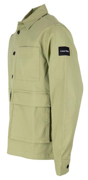 Oversized Hemdjacke Aus Baumwoll-twill olive