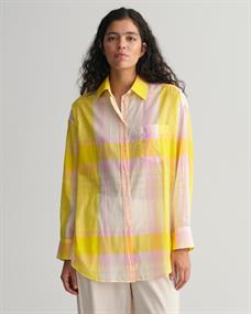 Oversized Madras Bluse canary yellow