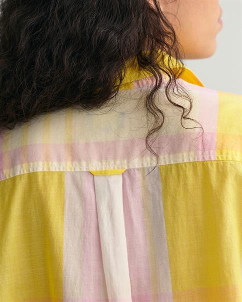 Oversized Madras Bluse canary yellow