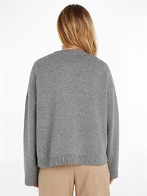 OVERSIZED V-NK CARDIGAN med heather grey