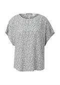 Oversized Viskose-Bluse mit verlängertem Rückenteil grau