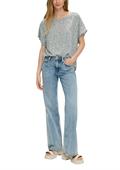Oversized Viskose-Bluse mit verlängertem Rückenteil grau
