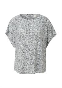 Oversized Viskose-Bluse mit verlängertem Rückenteil grau