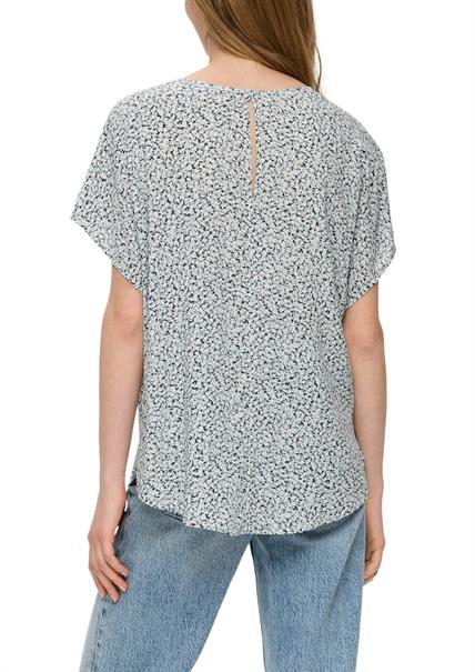 Oversized Viskose-Bluse mit verlängertem Rückenteil grau