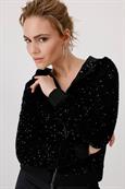 Pailletten-Blousonjacke schwarz