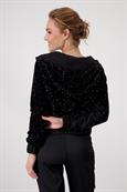 Pailletten-Blousonjacke schwarz