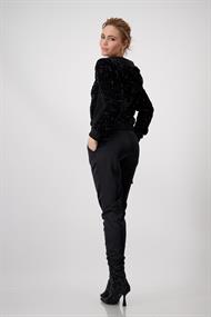 Pailletten-Blousonjacke schwarz