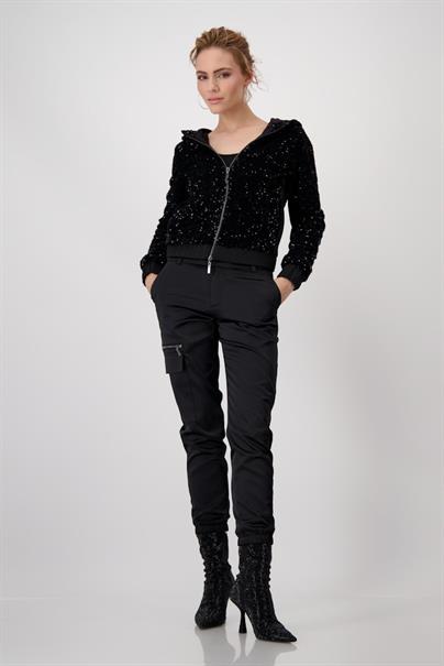 Pailletten-Blousonjacke schwarz