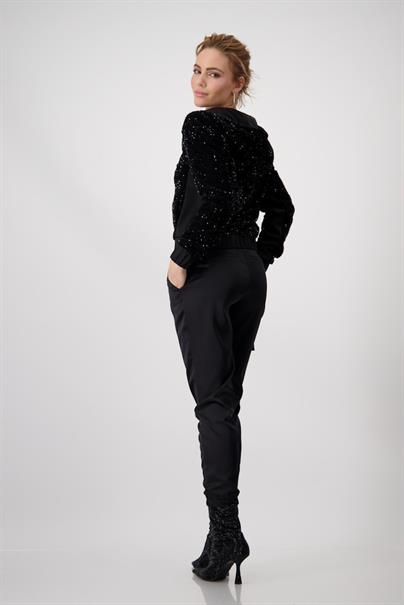 Pailletten-Blousonjacke schwarz