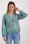 Paisley Muster Bluse mit Gummizug fresh mint gemustert
