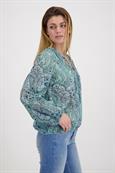 Paisley Muster Bluse mit Gummizug fresh mint gemustert