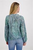 Paisley Muster Bluse mit Gummizug fresh mint gemustert