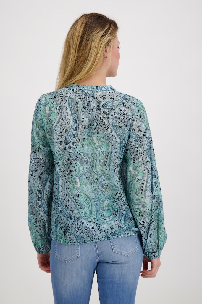 paisley-muster-bluse-mit-gummizug-fresh-mint-gemustert