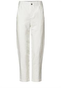 Paperbag Hose im Casual Fit off white