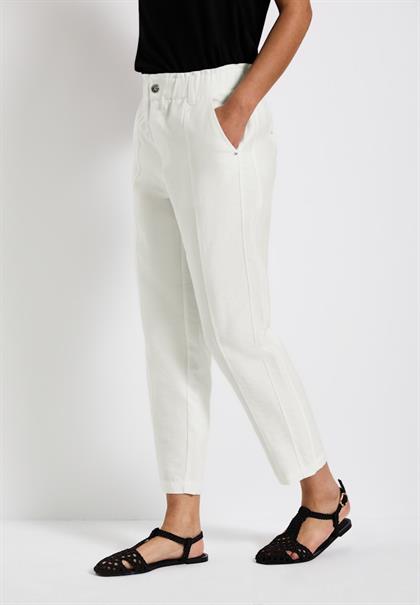 Paperbag Hose im Casual Fit off white