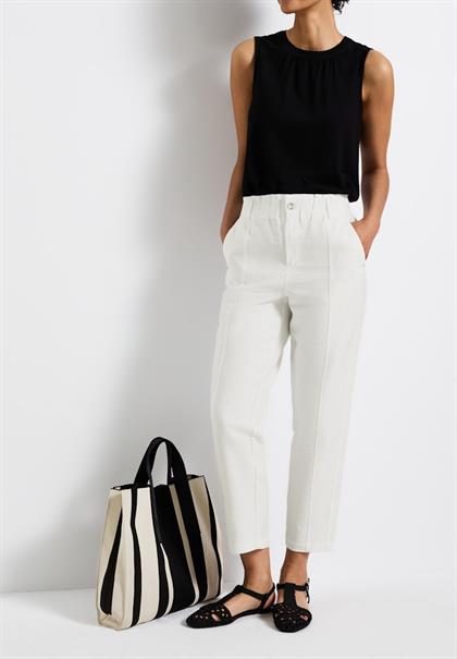 Paperbag Hose im Casual Fit off white