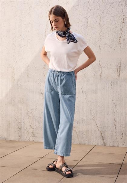 Paperbag Wide Leg Jeans light blue washed