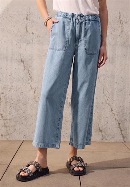 Paperbag Wide Leg Jeans light blue washed