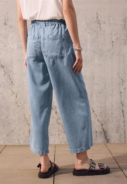 Paperbag Wide Leg Jeans light blue washed