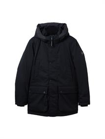 Parka mit abnehmbarer Kapuze black