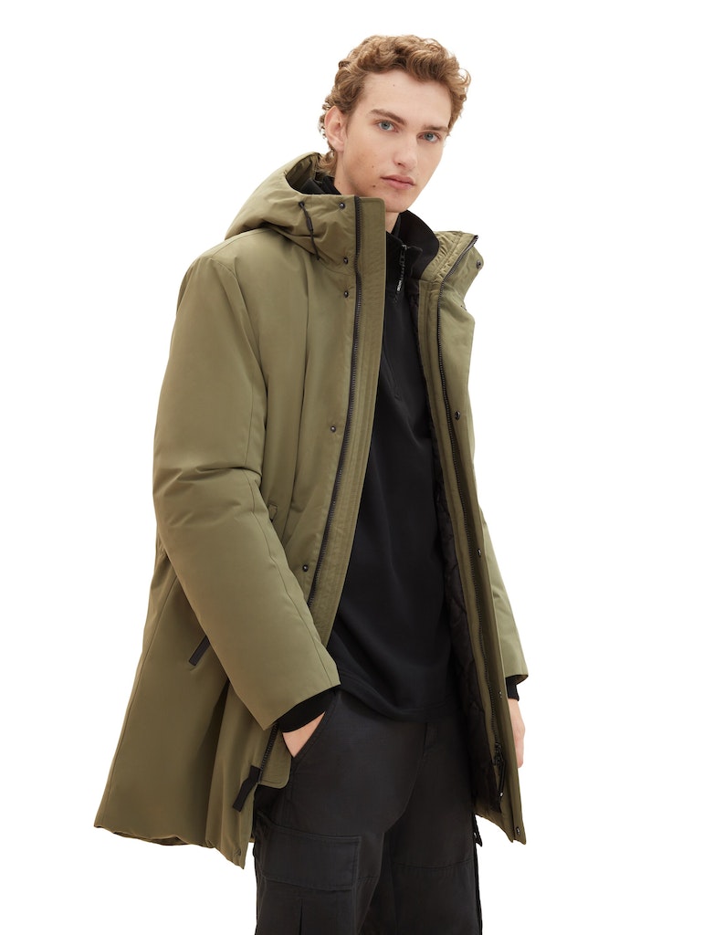 Tom Tailor Denim Herren Jacke Parka mit recyceltem Polyester black 