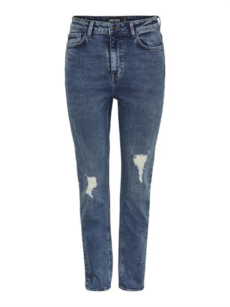 PCBELLA HW TAP DEST ANK JEANS MB NOOS medium blue denim