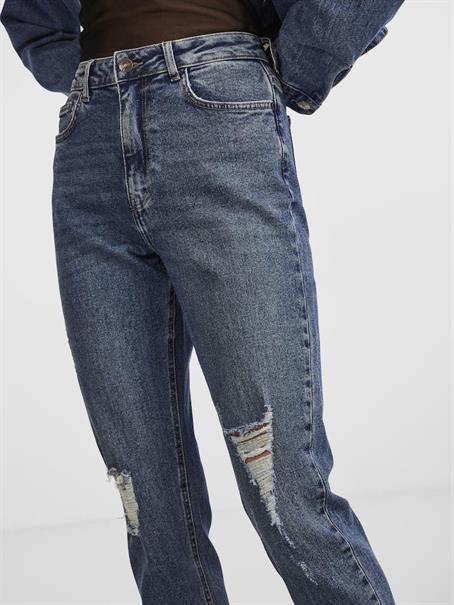 PCBELLA HW TAP DEST ANK JEANS MB NOOS medium blue denim