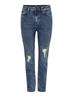 PCBELLA HW TAP DEST ANK JEANS MB NOOS medium blue denim