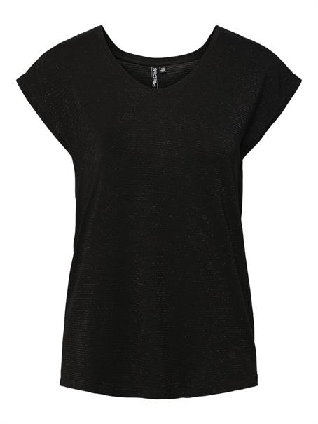 PCBILLO TEE LUREX STRIPES JRS NOOS BC black
