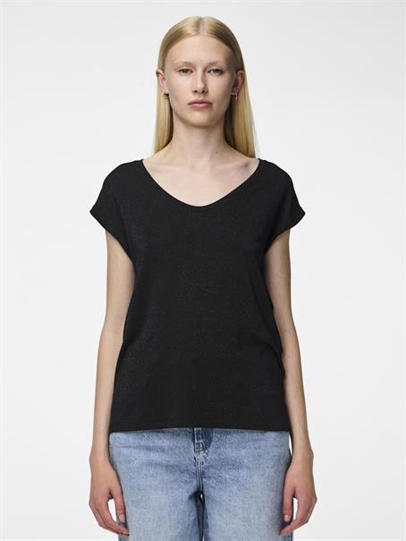 PCBILLO TEE LUREX STRIPES JRS NOOS BC black