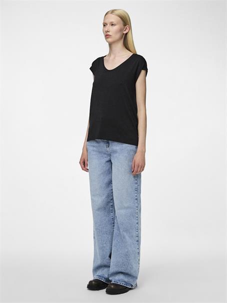 PCBILLO TEE LUREX STRIPES JRS NOOS BC black