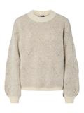 PCJENNA LS O-NECK KNIT NOOS BC whitecap gray2