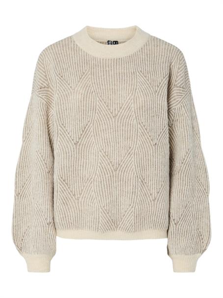 PCJENNA LS O-NECK KNIT NOOS BC whitecap gray2