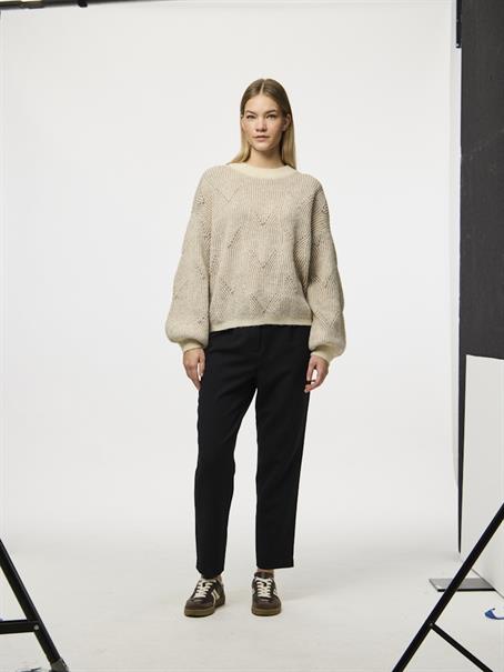 PCJENNA LS O-NECK KNIT NOOS BC whitecap gray2